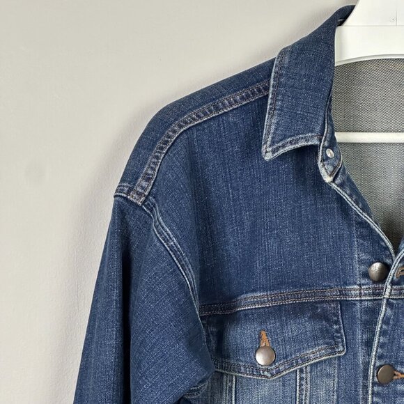 Eileen Fisher Petite Denim Jacket Dark Wash - Picture 4 of 10